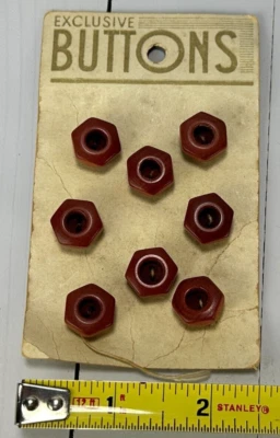 Vintage Wooden Sewing Button on Card Made in Czechoslovakia 1950s 60s Beautiful - Image 1 of 4