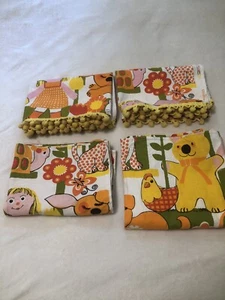 Valance Lot House ‘N Home Fabric Doll, Animals 1970's Orange & Yellow Rare! - Picture 1 of 24