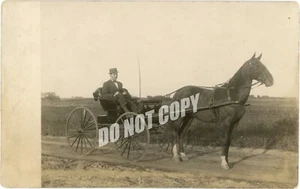 RPPC Photo Postcard MADRID IOWA - HORSE & BUGGY October 1909 Rural Farm Life - Picture 1 of 2