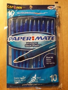 Paper Mate Write Bros Kugelschreiber Blaue Tinte 10er Pack Kappe Stift Versiegelt 2006 - Bild 1 von 3