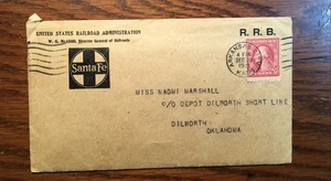 NANEE-B) POSTBRIEF U.S. RAILROAD ADM. 1919, SANTA FE R.R - Bild 1 von 3