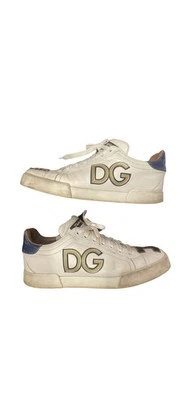 Dolce & Gabbana White Leather Heart Portofino  Sneakers Size 40.5 - Image 1 of 4