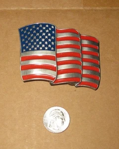 AMERIKANISCHE FLAGGE ZINN GÜRTELSCHNALLE NEU SELTEN IN TOP ZUSTAND - Bild 1 von 2