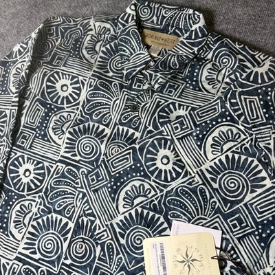 Camisa Batik 100 % Algodón Johari West Para Hombres 3XL Natural Ocio Ropa Teñida a Mano Foto 1 de 4