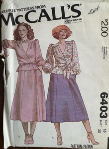 Vintage McCall's Muster 6403 70er Jahre Pullover Oberteil & Gored Rock, Größe 16, ungeschnitten - Bild 1 von 8