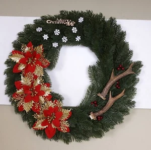 Schöner weihnachtlicher Türkranz mit Geweihstangen - Bild 1 von 3