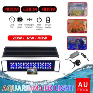 40/60/90cm Aquarium Light RGB LED Marine Fish Tank Timer 28key Remote 5 Modes - Picture 1 of 20