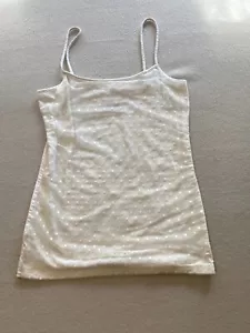 Camiseta sin mangas Ann Taylor Factory camisola para mujer pequeña malla elástica con correa de espagueti - Imagen 1 de 7