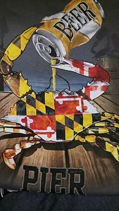 Nueva CAMISETA MARYLAND FLAG PIER PRESSION CANGREJO BEBER CERVEZA - Imagen 1 de 3
