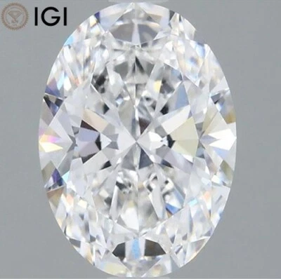 E Color VVS2 Clarity CVD Lab Grown Diamond with IGI Certified 2.00 CT. Oval Cut - Image 1 of 4