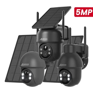 ANRAN 3/5MP Security Camera Outdoor PTZ WiFi Floodlight Solar Camera 2-Audio IR - Picture 1 of 30