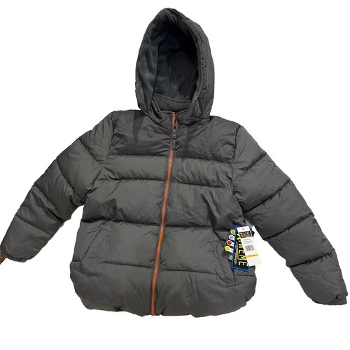 VETEMENTS Cappotto imbottito grigio con cappuccio iXtreme ragazzo nuovo con etichette chiusura zip taglia 14 16 foderato con imbottitura