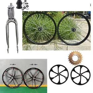 DONSP1986 26" Bike Spring Fork w/Headset, 1" Threaded & Wheel Rim w/Freewheel - Picture 1 of 66