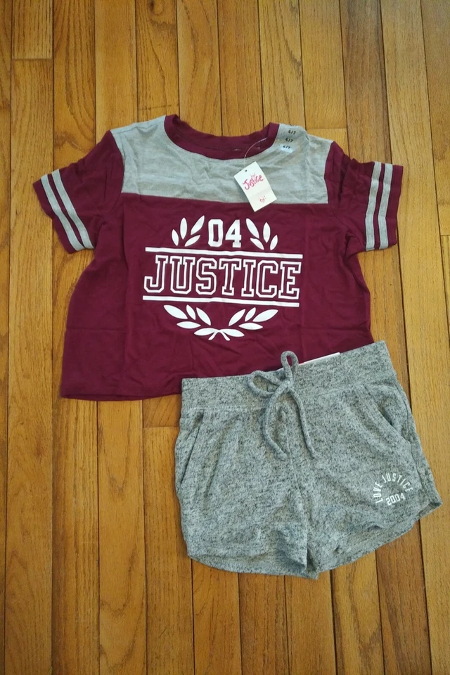 Nuevo con etiquetas Conjunto Top/Pantalones Cortos Justice Niñas Talla 6/7  Foto 1 de 1