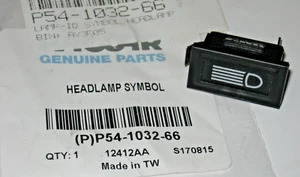~NEW PACCAR KENWORTH HEADLAMP SYMBOL DASH INSERT INDICATOR LAMP ID ~ P54-1032-66 - Picture 1 of 5