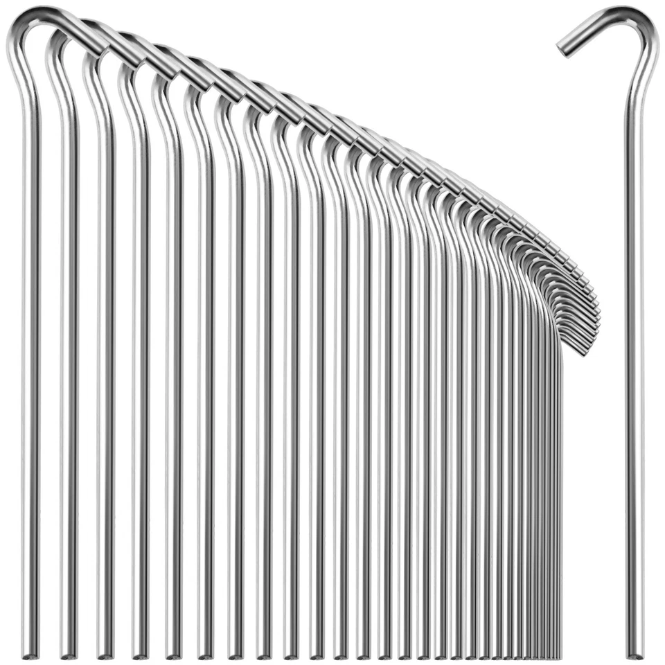 COM-FOUR® 36x Zelt-Heringe aus Stahl - extra dicke Erdnägel für Camping und Outdoor - 23cm