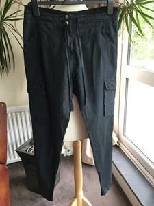 SUNSET STRIP Damen Cargohose schwarz Leinen/Baumwolle. Größe S. - Bild 1 von 4