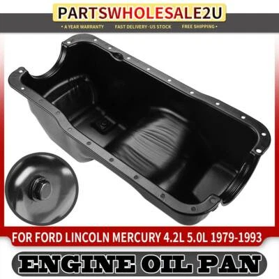 Engine Oil Pan Sump for Ford Mustang Granada Thunderbird Lincoln Town Car 5.0L - Image 1 of 4