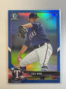 Cole Winn 2018 Bowman Draft Chrome Blue Refractor /150 BDC-173 Rangers Prospect