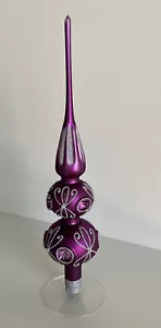 Wunderschöne XL 34cm Christbaumspitze Lila Perlen Glitter Reflex 1084/22 - Picture 1 of 4