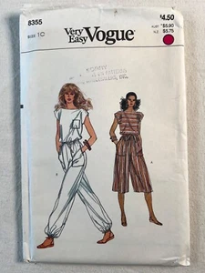 8355 Vogue Schnittmuster Vintage 80er Jumpsuit Flügelärmel weites Bein lockere Passform Gr. 10 - Bild 1 von 4