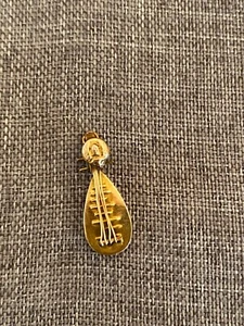 Vintage 14k Gelbgold 3D Mandoline Charm Anhänger Italien 1,3 Gramm 1" L x 3/8" W - Bild 1 von 4