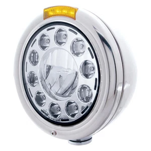 Stainless Steel 7" LED "CLASSIC" Headlight with Amber Lens / Single Function - Picture 1 of 4