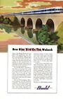 'Budd Blue Bird On The Wabash' Train Advert 1950 Leslie Ragan Print Ad 693/169