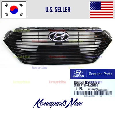 GRILLE FRONT BUMPER + EMBLEM ⭐GENUINE⭐ 86350G2000EB fits HYUNDAI IONIQ 2017-2019 - Image 1 of 2