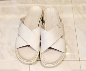 ECCO Flowt Luxe Leather Women's Size EU 42 US 11 White Comfort Slide Sandal - Picture 1 of 6