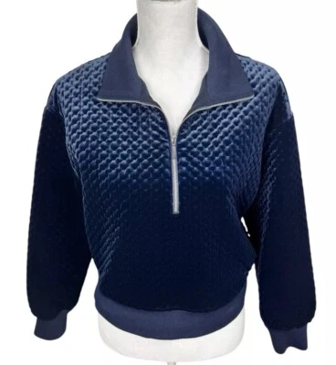 Chaqueta Bomber Club Monaco Mujer S Terciopelo Texturizado Azul Usada en Excelente Condición Foto 1 de 4