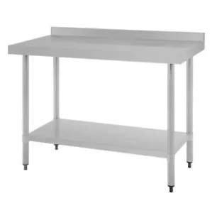 COMMERCIAL STAINLESS STEEL TABLE FOOD GRADE WORK SPLASHBACK BENCH 1200-7-WBB HY - Picture 1 of 5