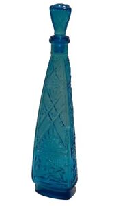 Antique EMPOLI ROSSINI Turquoise Triangular/Diamond/Floral 15" Genie Bottle