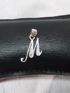 925 Sterling Silver Letter M. SIGNED RJ - Picture 1 of 4