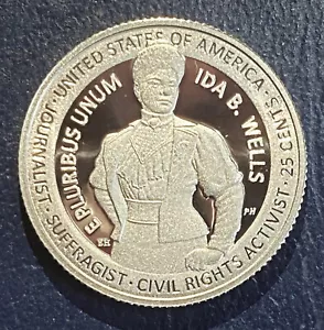 2025 S Proof Clad Ida B. Wells American Women Quarter de conjunto de prueba como nuevo - Imagen 1 de 2