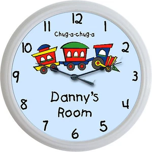 Train Caboose Custom Personalized Wall Clock Choo Choo a Child Nursery New 10" - Picture 1 of 2