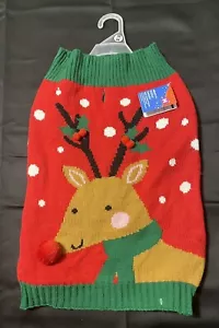 Maglione cane lavorato a maglia cervo renna di abbigliamento per animali domestici vita vibrante taglia media 20-50 libbre - Foto 1 di 6