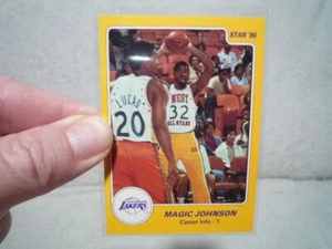 1986 STAR MAGIC JOHNSON L.A. LAKERS CAREER INFO 1 BASKETBALL CARD ~ 6 OF 10 - Bild 1 von 1