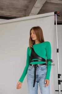 Cinturón de arnés de hombro para mujer - negro - accesorios de cuero - Imagen 1 de 12