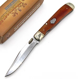 Rough Rider TrapperLock 4.13" 440 Tobacco Smooth Bone Folding Knife 1131 - Picture 1 of 10