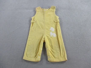 VINTAGE Healthtex Overalls Baby 18 Months Yellow Terry Dog Embroidered USA Made - Picture 1 of 9
