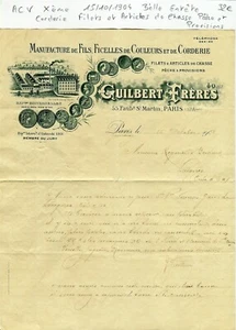 Paris X ème 55 Fbg St Martin & Dépt 91 - B Entête Corderie Filets de Pêche 1899 - Picture 1 of 1