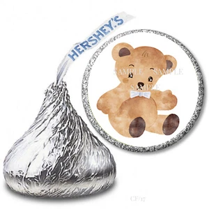 Cute Teddy Bear Baby Shower Favors Hershey Kiss Baby Shower Candy Wrappers - Picture 1 of 1