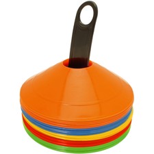 50 x Plastic Marker Cones Mini Space Markers Discs Football Rugby Sports Fitness