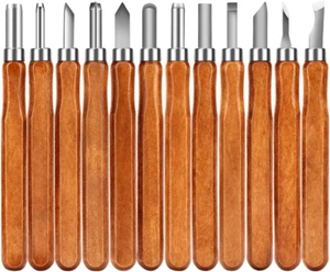 Wood Carving Tools 12 Set SK2 Carbon Steel Sculpting Knife Kit - Picture 1 of 7