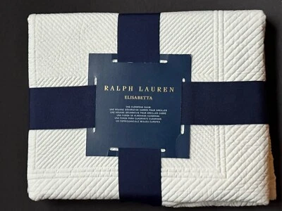 1 ¡NUEVO! Ralph Lauren *ELISABETTA Crema Matelasse ALMOHADA SHAM Shirey NUEVO CON ETIQUETAS $185 Foto 1 de 4