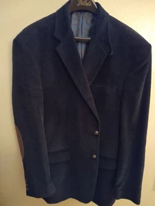 Ralph Lauren Black Corduroy Cotton Sport Coat With Elbow Patches - 44R - Picture 1 of 6