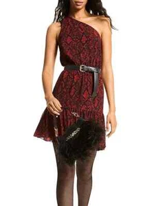 Michael Kors Soft Python Print Mini Dress Red Size 2 NWT  $165.00 (bn24) - Picture 1 of 7