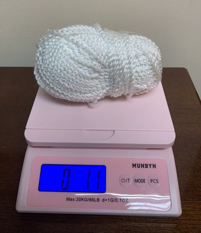 Partial 1.1 oz Skein Herrschners Yarn Holiday Victorian Christmas White Silver - Image 1 of 3