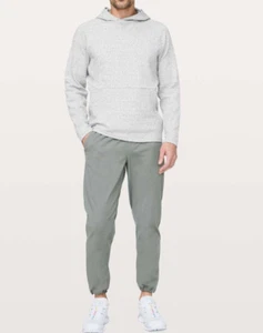 Lululemon At Ease Hoodie Heathered Melody Light Grey / Black Size S Double Knit - Picture 1 of 13